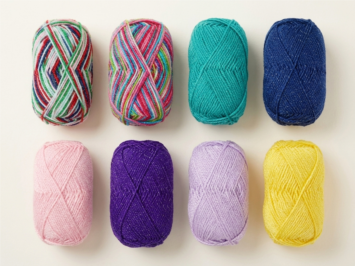 Space Dyed & Solid Acrylic Blend Yarn Soft Sparkle Craft Yarn for Knitting